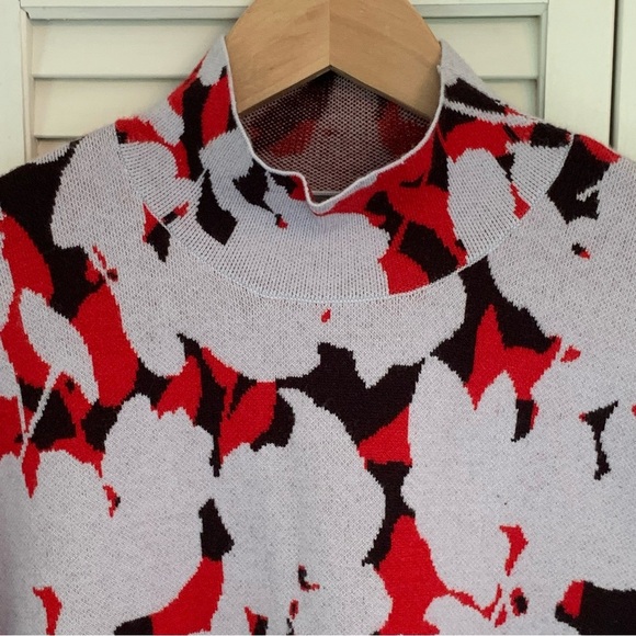 NWT Anthropologie Lizzie Mock Neck Sweater Size M Cozy Soft Knit Floral Print - Picture 3 of 16